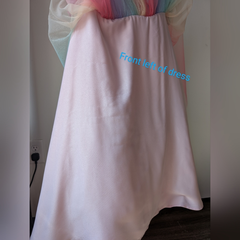 Fairy Collectif Skylar Pastel Rainbow Puff Sleeve Babydoll Swing Dress Small - Picture 7 of 14
